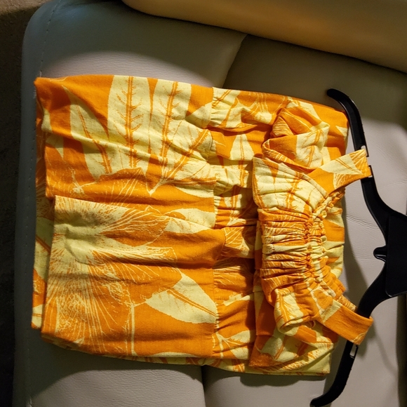 Express Summer Orange/Yellow print Dress Sz L - Picture 5 of 7